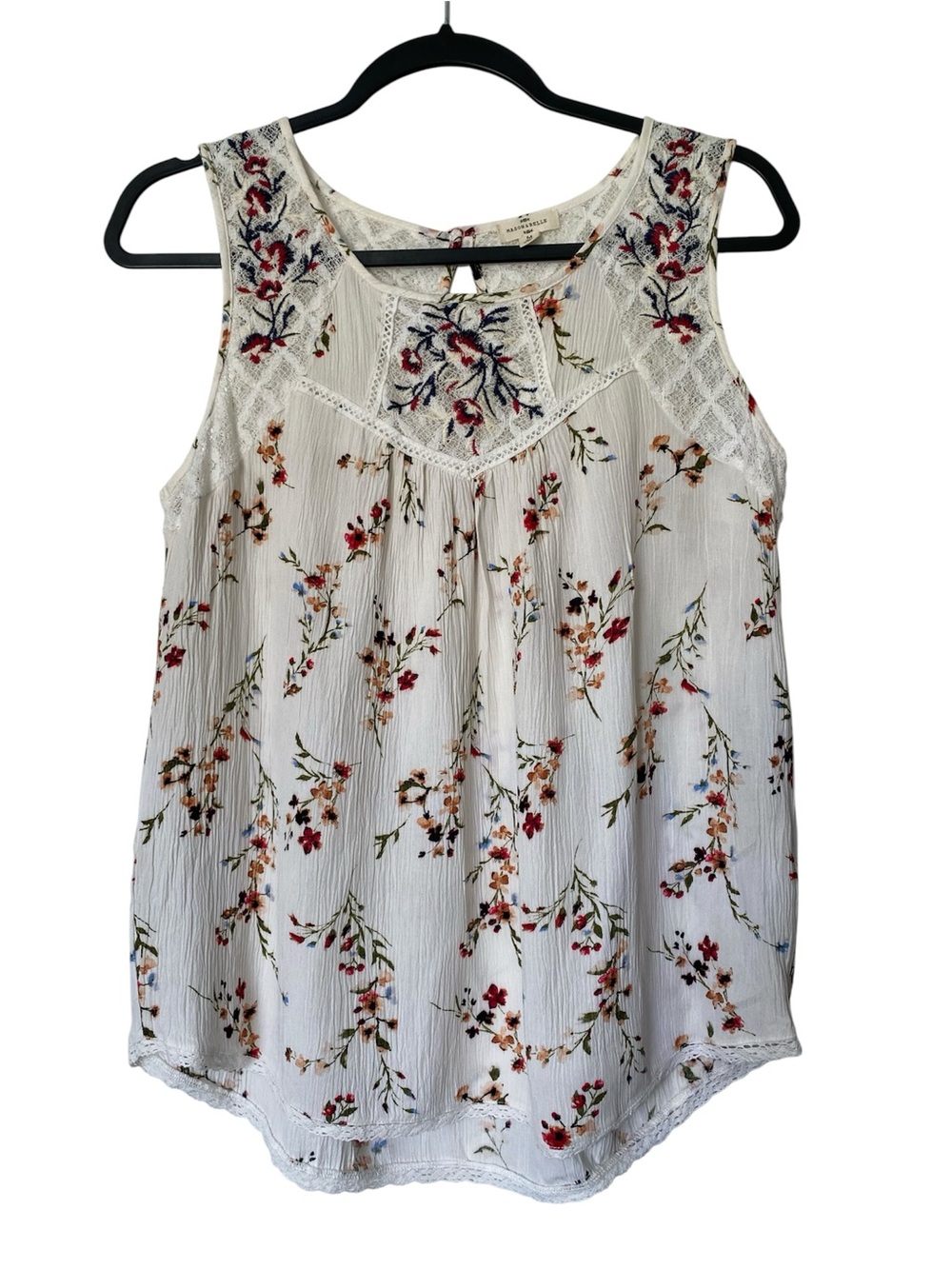 Mason & Belle Floral Lace Tank Top Medium Boho Cottagecore
